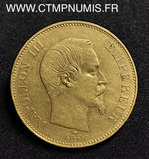 ,100,FRANCS,OR,NAPOLEON,1857,A,PARIS,TETE,NUE