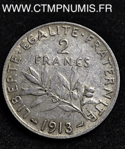 ,2,FRANCS,ARGENT,SEMEUSE,1913,TTB,