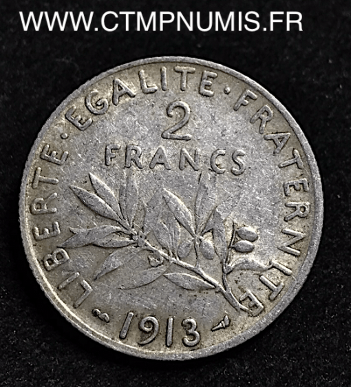 ,2,FRANCS,ARGENT,SEMEUSE,1913,TTB,