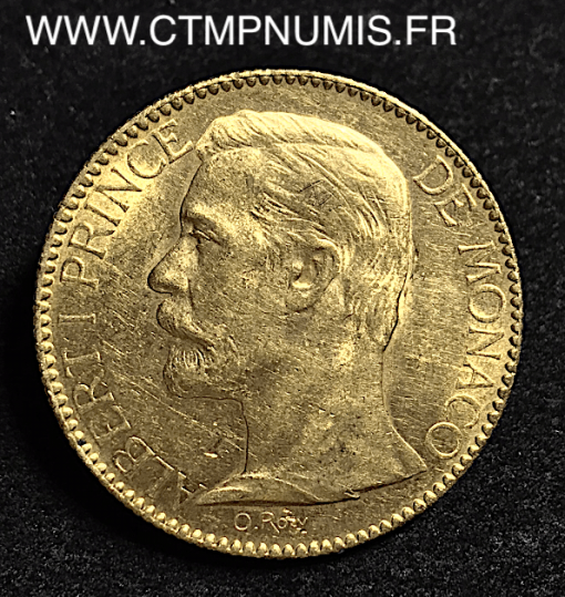 ,MONACO,100,FRANCS,OR,ALBERT,I°,1895,PARIS,