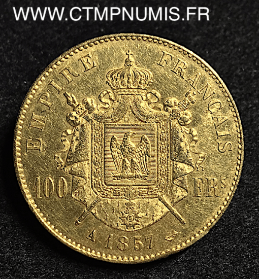 ,100,FRANCS,OR,NAPOLEON,III,TETE,NUE,1857,