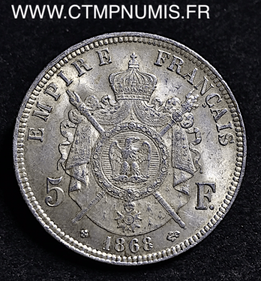 ,5,FRANCS,ARGENT,NAPOLEON,1868,STRASBOURG