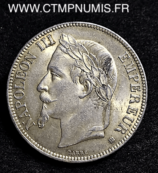 ,5,FRANCS,ARGENT,NAPOLEON,1868,STRASBOURG