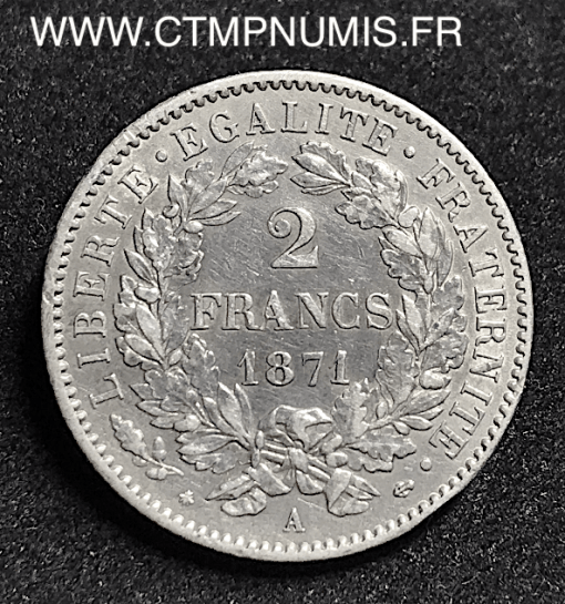 ,2,FRANCS,ARGENT,CERES,1871,A,PARIS,