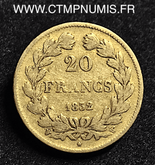 ,20,FRANCS,OR,LOUIS,PHILIIPE,1832,W,LILLE,