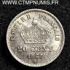 ,20,CENTIMES,ARGENT,NAPOLEON,1867,STRASBOURG,