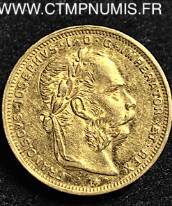 AUTRICHE 8 FLORIN 20 FRANCS OR 1889