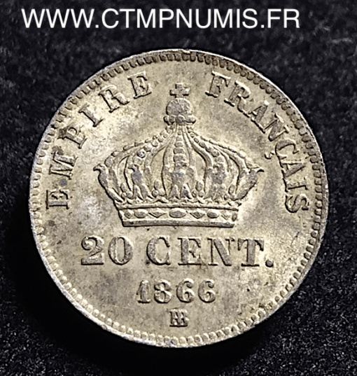 20 CENTIMES NAPOLEON III 1866 STRASBOURG