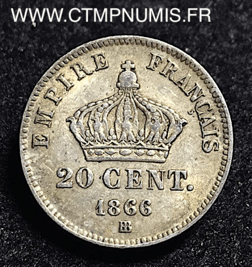 20 CENTIMES  NAPOLEON III 1866 STRASBOURG