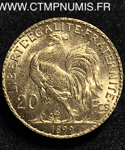 20 FRANCS OR COQ 1899 SUP