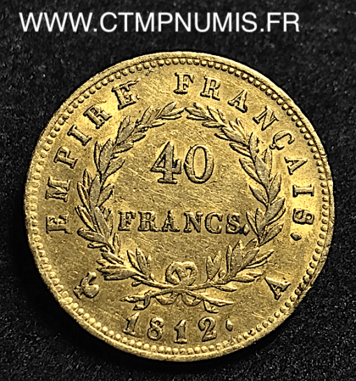 ,40,FRANCS,OR,NAPOLEON,I,1812,A,PARIS