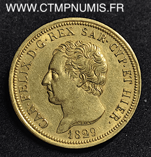 ITALIE 80 LIRE OR CHARLES FELIX 1829 GENES