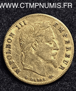 5 FRANCS OR NAPOLEON III 1862  STRASBOURG