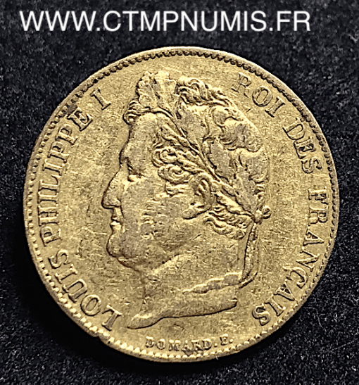 20 FRANCS OR LOUIS PHILIPPE I° 1836 A PARIS