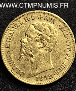 ITALIE SARDAIGNE 20 LIRE OR 1852 GENES