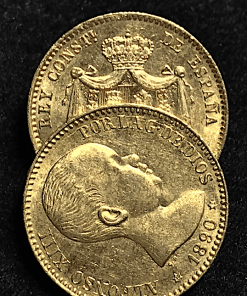 ESPAGNE 20 PESETAS OR ALPHONSE XIII 1890 MPM 