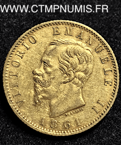 ITALIE 20 LIRE OR VICTOR EMMANUEL1861 T TURIN