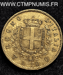 ITALIE 20 LIRE OR VICTOR EMMANUEL1861 T TURIN