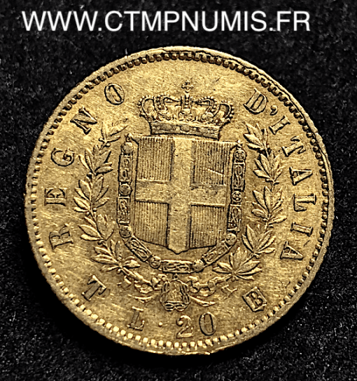 ITALIE 20 LIRE OR VICTOR EMMANUEL1861 T TURIN