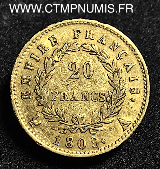 20 FRANCS OR NAPOLEON I°  EMPIRE 1809 A PARIS