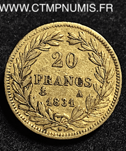 20 FRANCS OR LOUIS PHILIPPE  1831 A PARIS