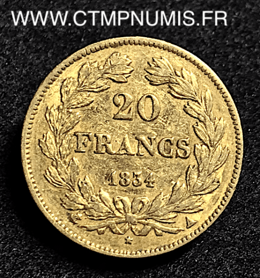 20 FRANCS OR LOUIS PHILIPPE I° DOMARD 1834 A