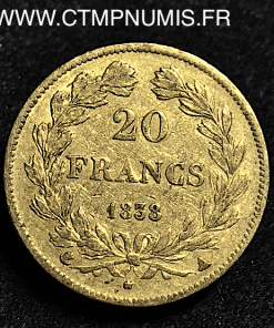 20 FRANCS OR LOUIS PHILIPPE I° DOMARD 1838 A 