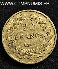 20 FRANCS OR LOUIS PHILIPPE I° DOMARD 1841 A