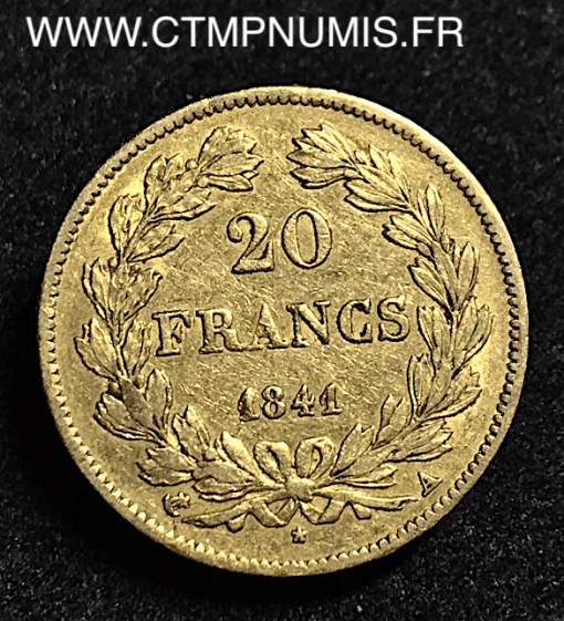 20 FRANCS OR LOUIS PHILIPPE I° DOMARD 1841 A