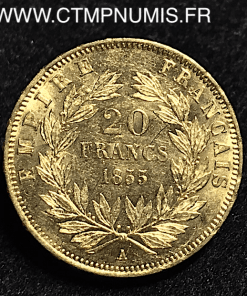 20 FRANCS OR NAPOLEON III TETE NUE 1855 A 