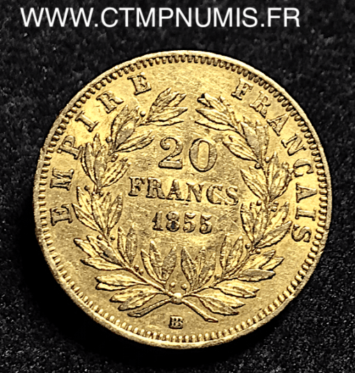 20 FRANCS OR NAPOLEON III 1855 STRASBOURG