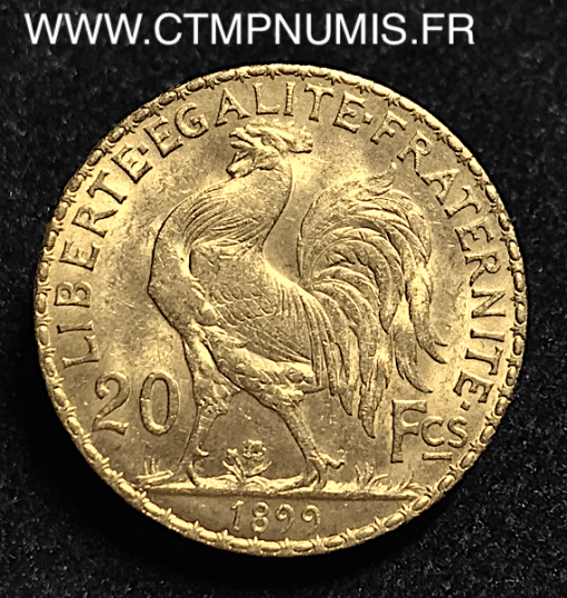 20 FRANCS OR COQ 1899 SUP