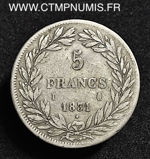 5 FRANCS ARGENT LOUIS PHILIPPE 1831 I LIMOGES