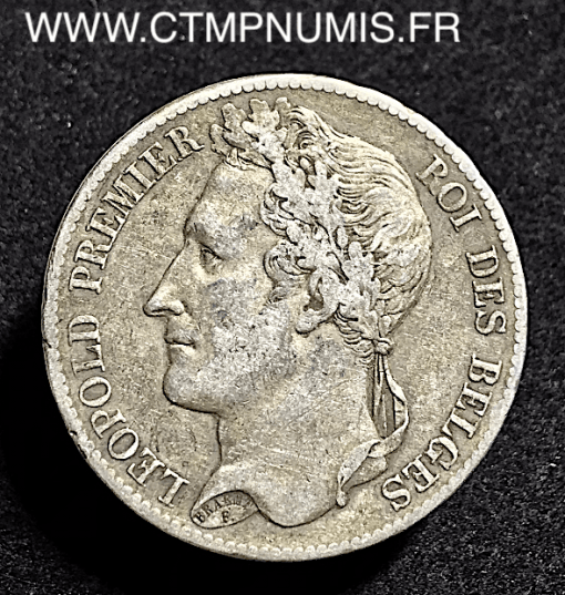 BELGIQUE 5 FRANCS ARGENT LEOPOLD I° 1832