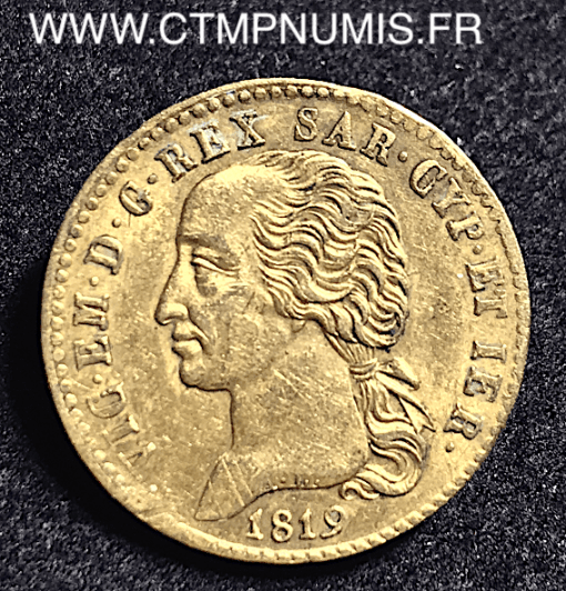 ITALIE 20 LIRE OR VICTOR EMMANUEL I° 1819