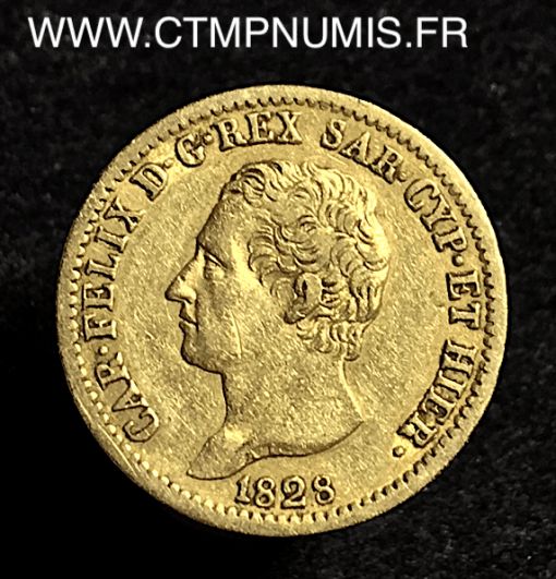 ITALIE  20 LIRE OR CHARLES FELIX 1828 L TURIN