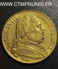 20 FRANCS OR LOUIS XVIII   1815 Q PERPIGNAN