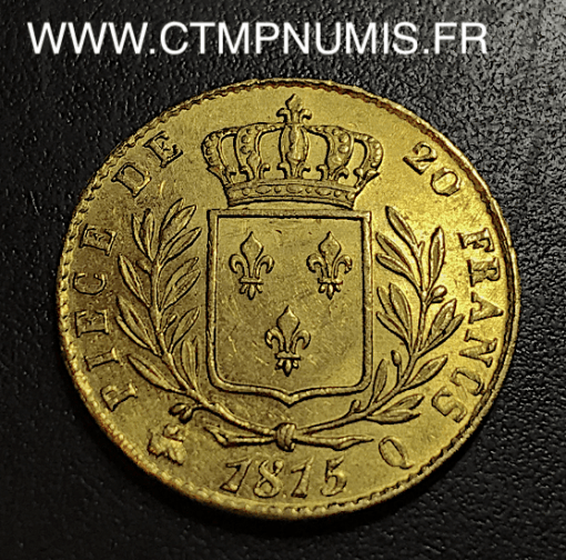 20 FRANCS OR LOUIS XVIII 1815 Q PERPIGNAN