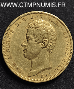 ITALIE 100 LIRE OR CHARLES ALBERT 1834 TURIN