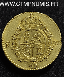 ESPAGNE 1/2 ESCUDO OR CHARLES III 1786 MADRID