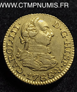 ESPAGNE 1/2 ESCUDO OR CHARLES III 1788 MADRID