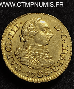 ESPAGNE 1/2 ESCUDO OR CHARLES III 1788 MADRID 