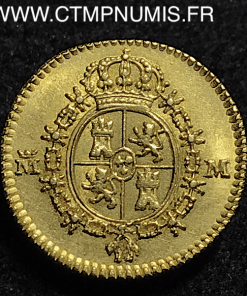 ESPAGNE 1/2 ESCUDO OR CHARLES III 1788 MADRID