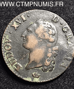 LOUIS XVI SOL BRONZE 1790 M TOULOUSE