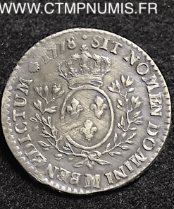 LOUIS XVI 1/10 ECU ARGENT 1778 M TOULOUSE