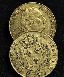 20 FRANCS OR OR LOUIS XVIII  1815 R LONDRES