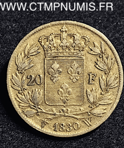 20 FRANCS OR CHARLES X 1830 W LILLE
