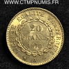 20 FRANCS OR GENIE III° REPUBLIQUE 1878  PARIS