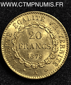 20 FRANCS OR GENIE III° REPUBLIQUE 1879  PARIS