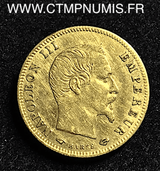 5 FRANCS OR NAPOLEON III TETE NUE 1857 A PARIS